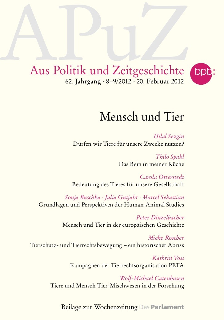 Mensch und Tier in der aktuellen APuZ