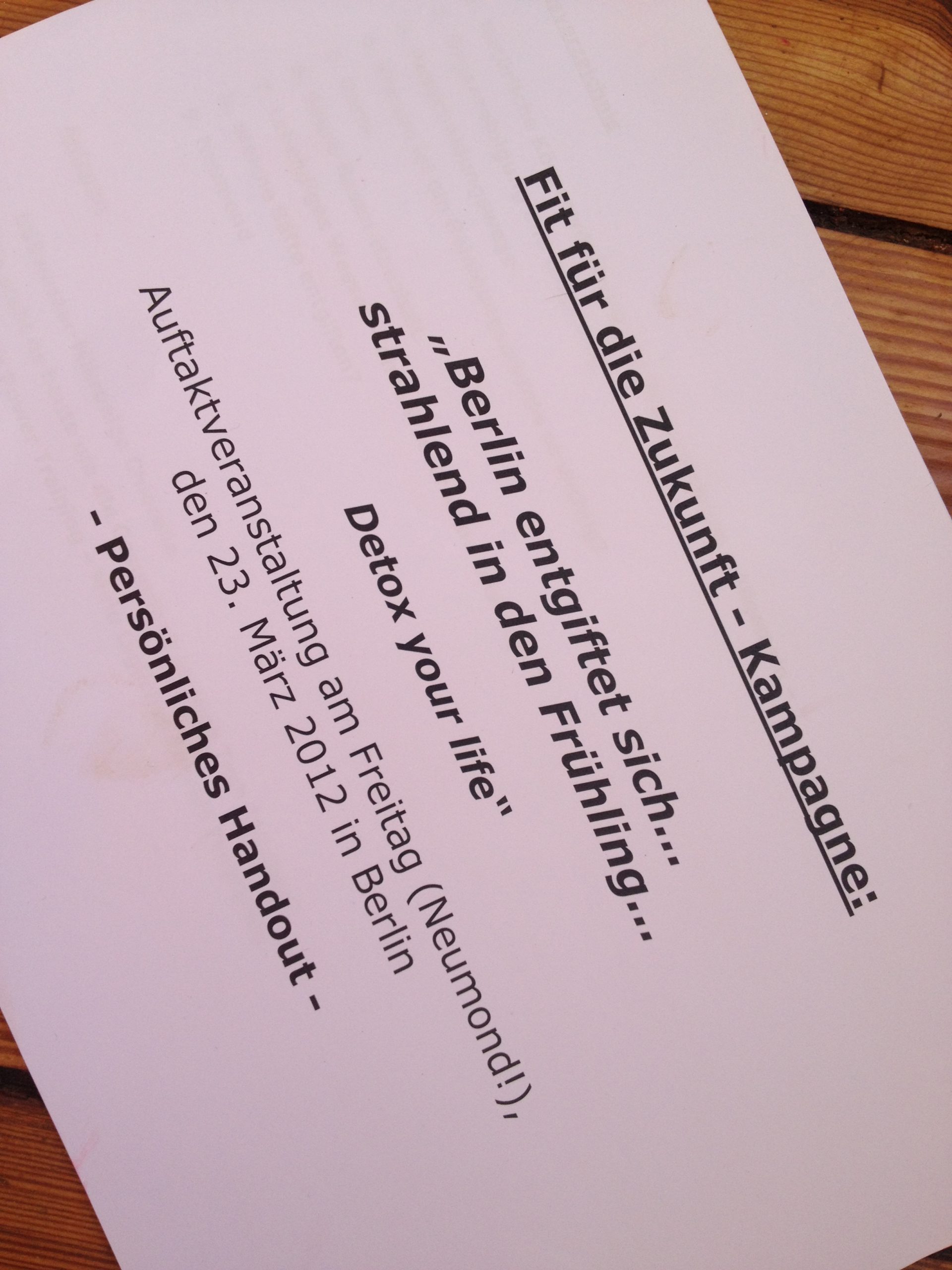 Berlin entgiftet – strahlend in den Frühling…Detox your life