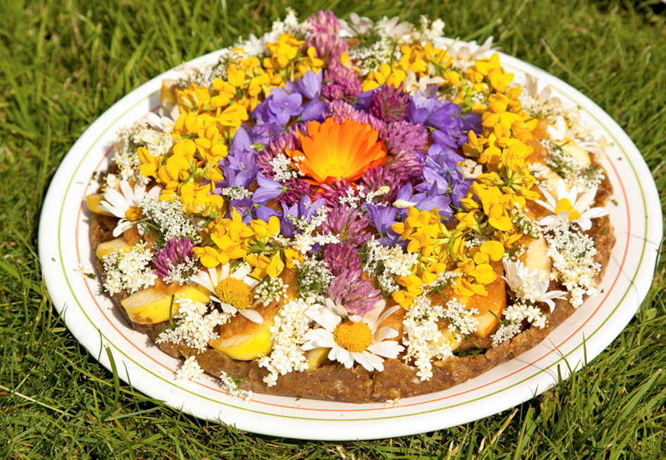 Natürliche Ernährung – Wildkräuter Juni/Juli (mit Rezept für Blumen-Rohkost-Torte)