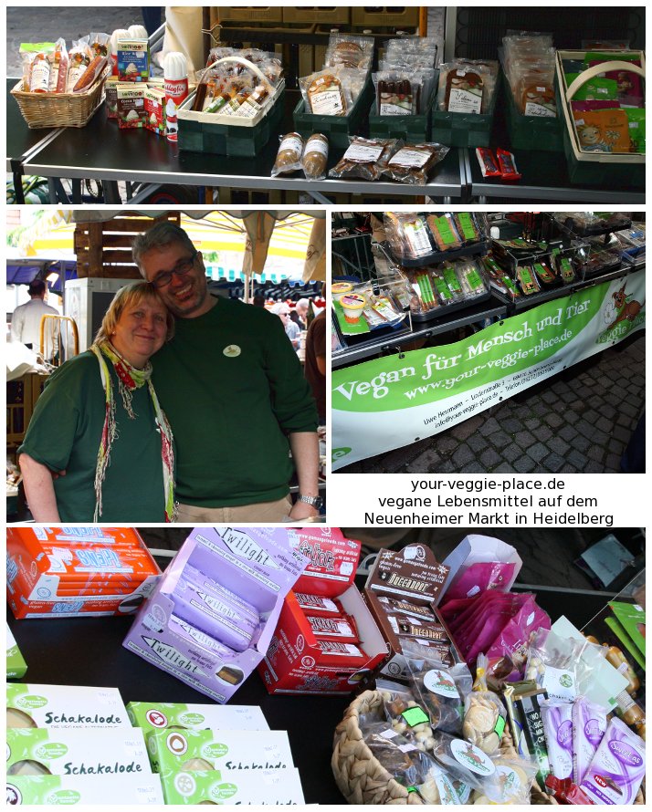 Vegane Lebensmittel auf dem Heidelberger Wochenmarkt in Neuenheim