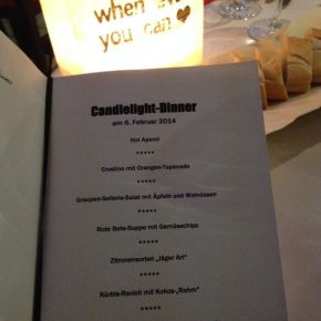 Veganes Candlelight Dinner im Kaffeehaus/Restaurant Unikum in Bad Schönborn