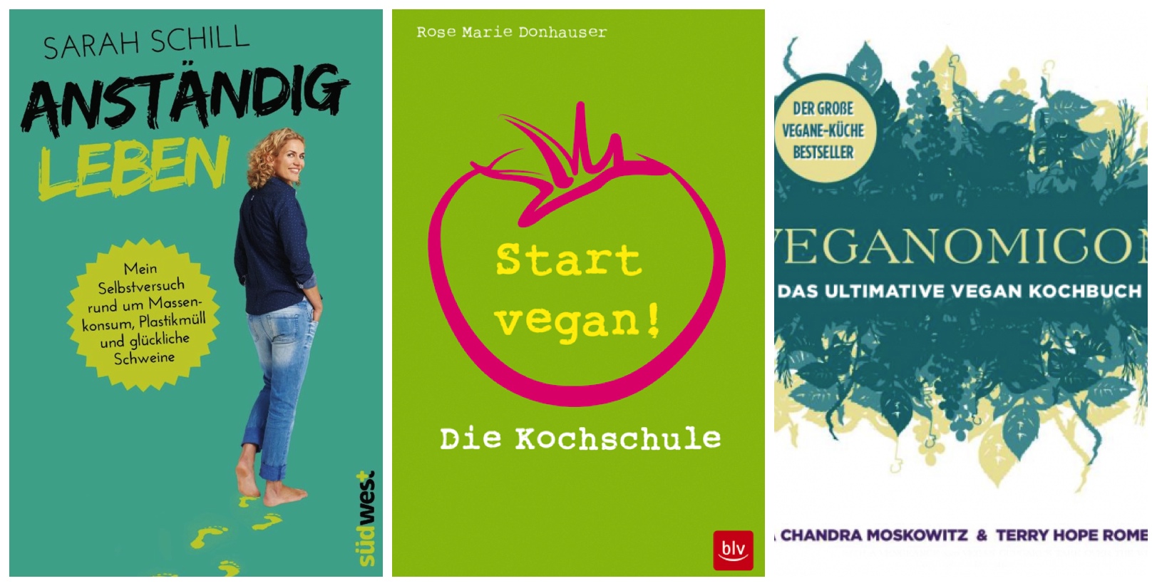 Neue vegane Bücher: 250 Rezepte und anständig leben