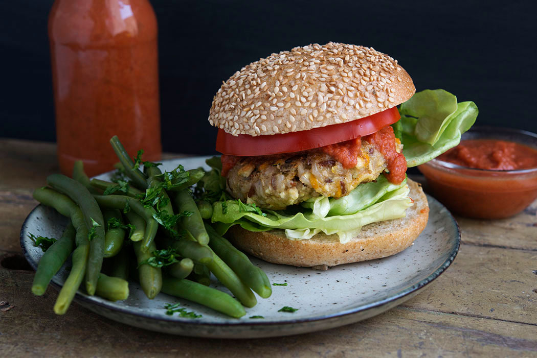 Veganer Burger für unseren Healths’Kitchen-Tag!