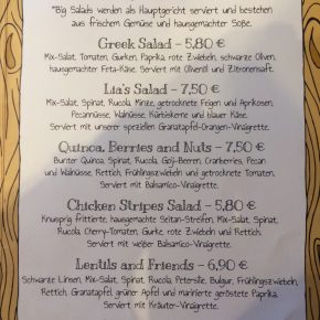 Lia's Kitchen Berlin Speisekarte