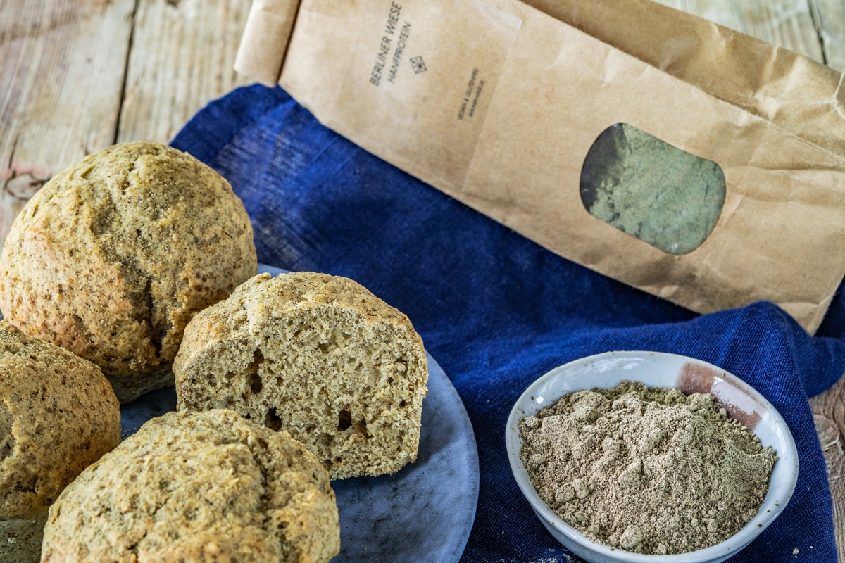 Fluffige vegane Hanfproteinmuffins mit Hanfprotein von Berliner Wiese