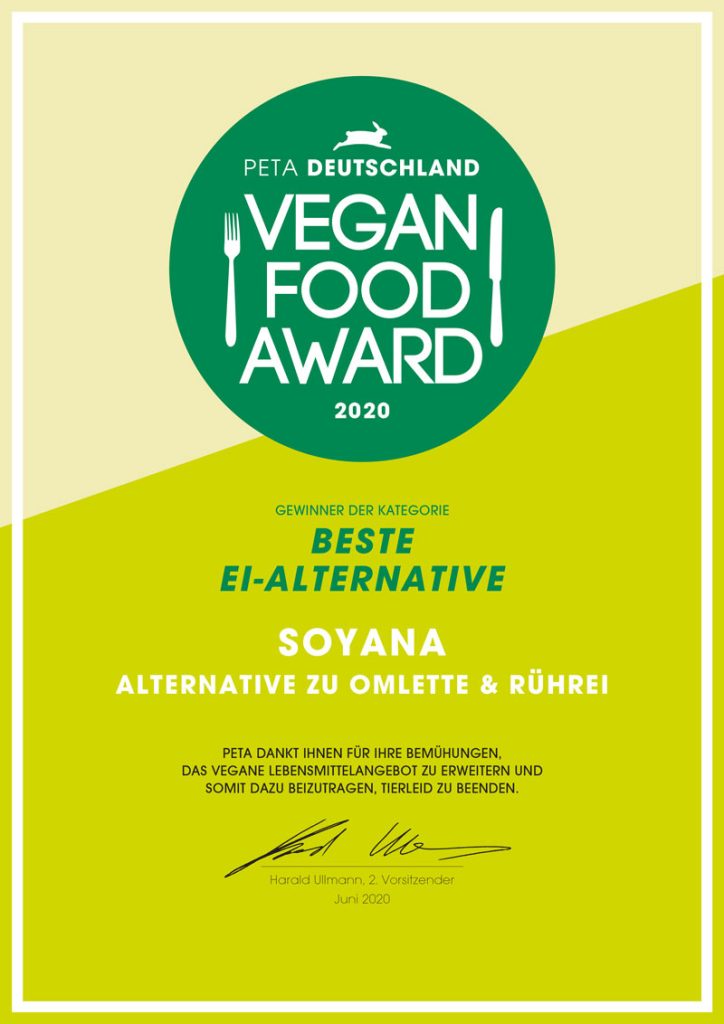 vegan food award 2020 für vegane ei-alternative von soyana