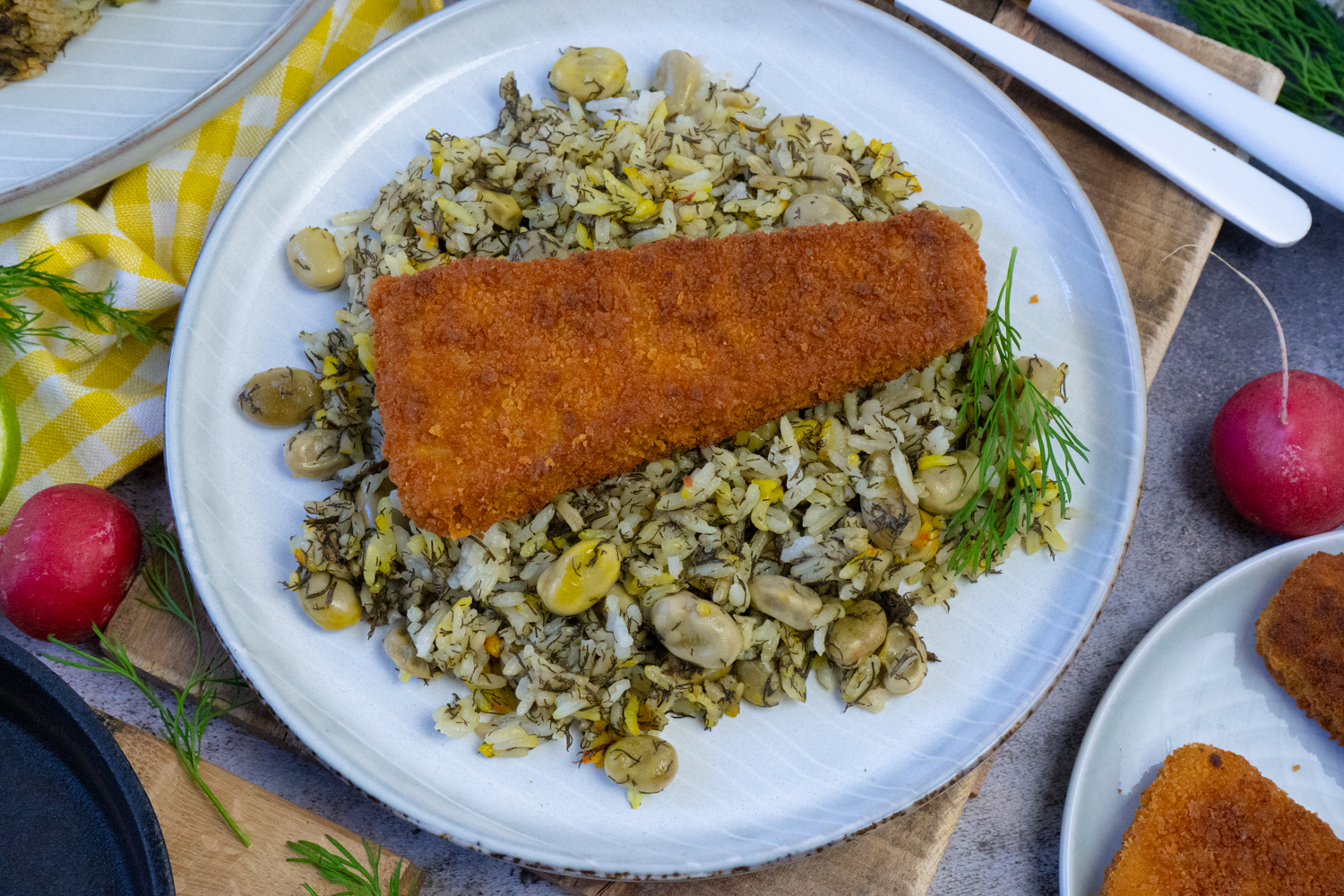 Rezept Kräuterreis mit Veggie Filees