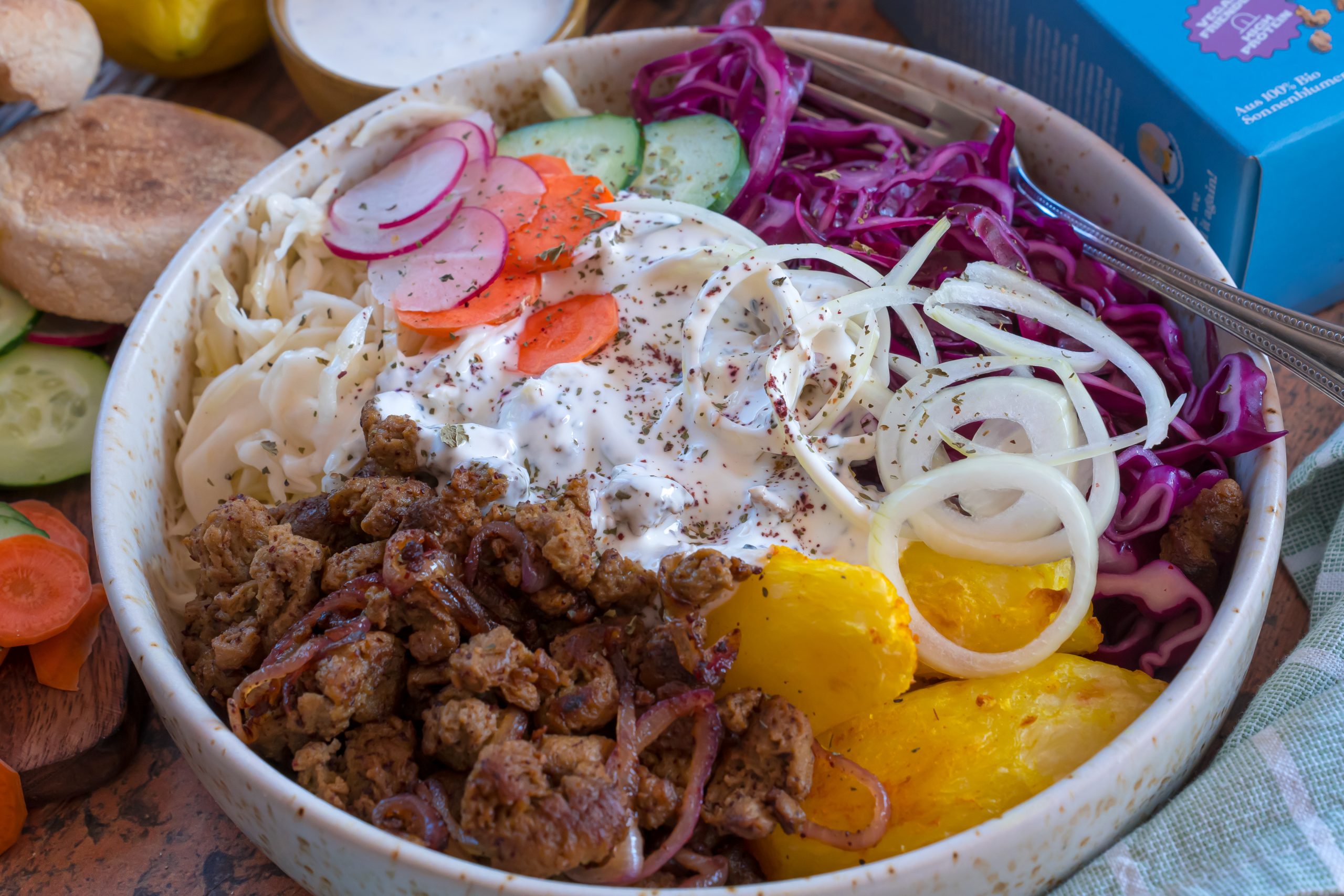 Veganer Döner Bowl - proteinreicher Döner Kebab