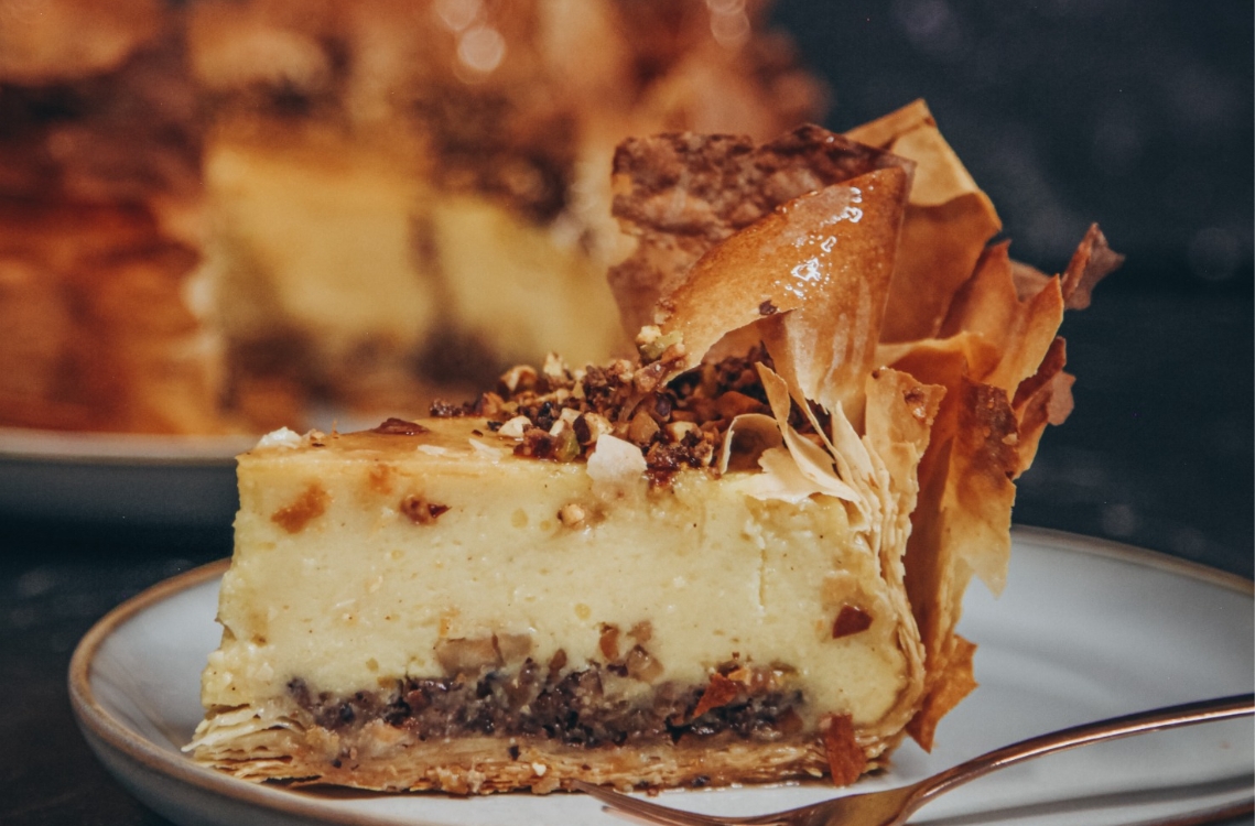 Veganer Baklava Cheesecake