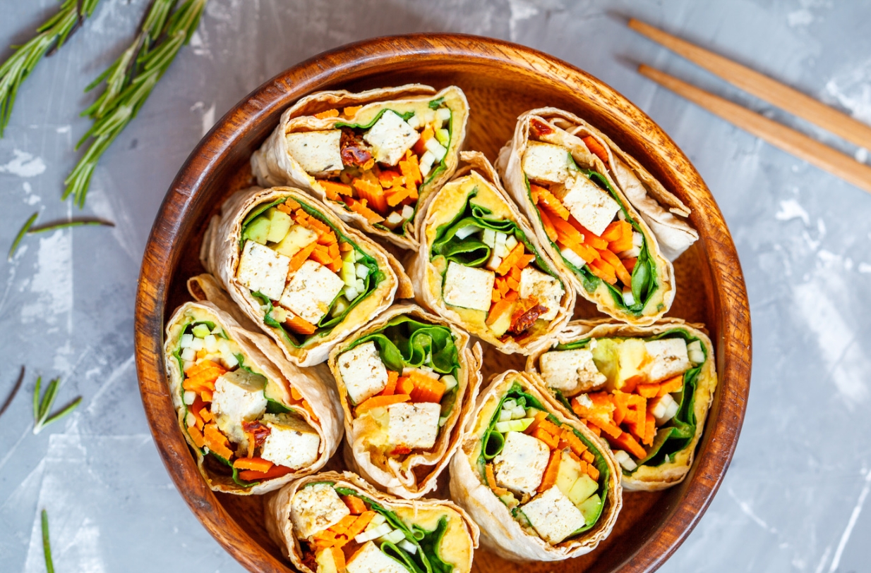 Vegane Wrap-Rollen