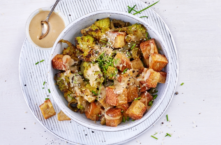 Romanesco mit Tempeh und Ingwer-Sauce – Ein Rezept aus Medical Cooking